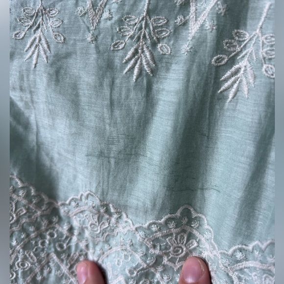 Anthropologie X Love Sam Amia Embroidered Lace-Up Maxi Dress - Picture 4 of 16